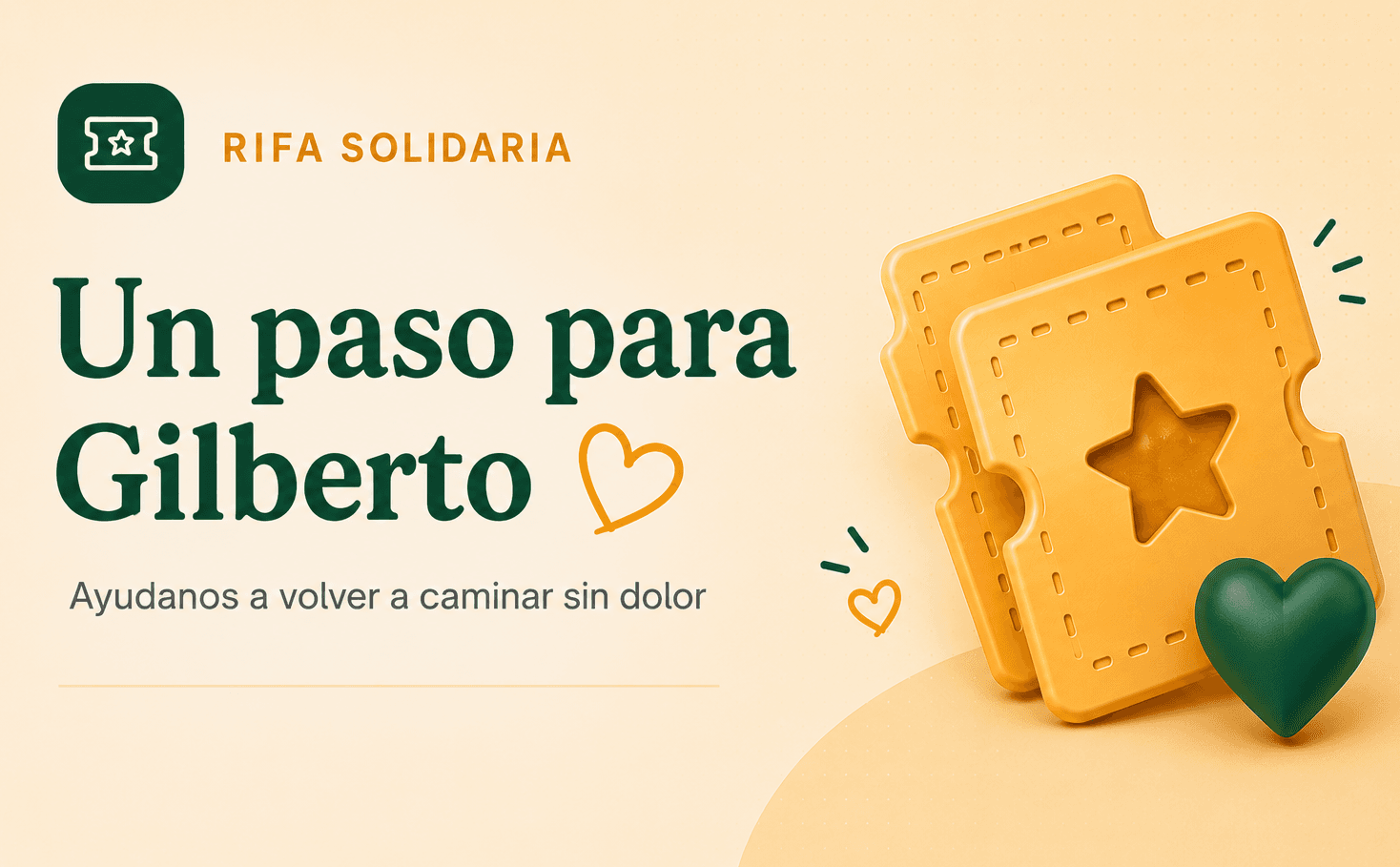 Banner de la rifa solidaria
